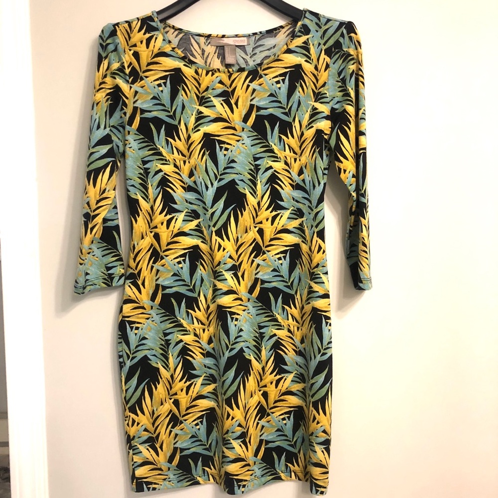 Bodycon Palm leaf Dress